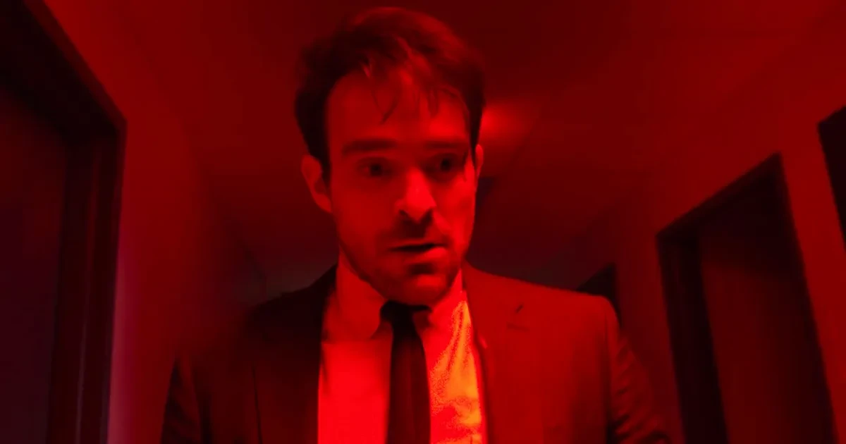 Charlie Cox as Matt Murdock in a hallway in Daredevil