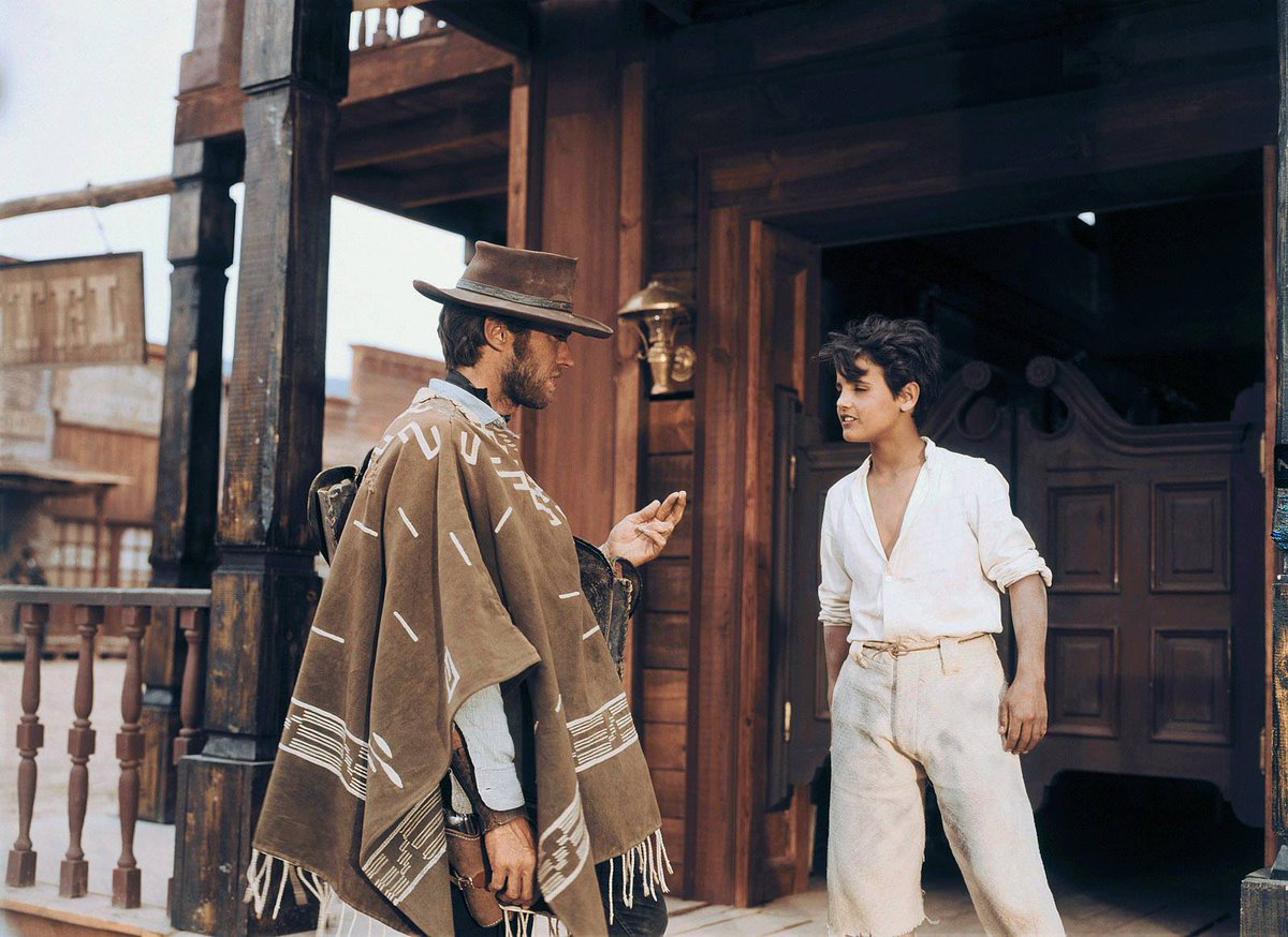 Clint Eastwood in action as Manco and Antoñito Ruiz as Fernando in For a Few Dollars More (1965)