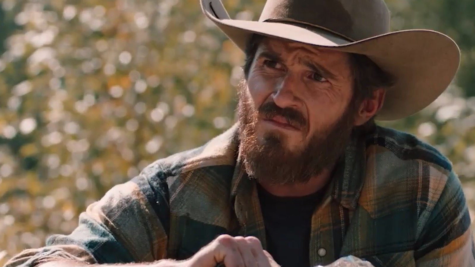 A pensive Lee Dutton in a still from Yellowstone