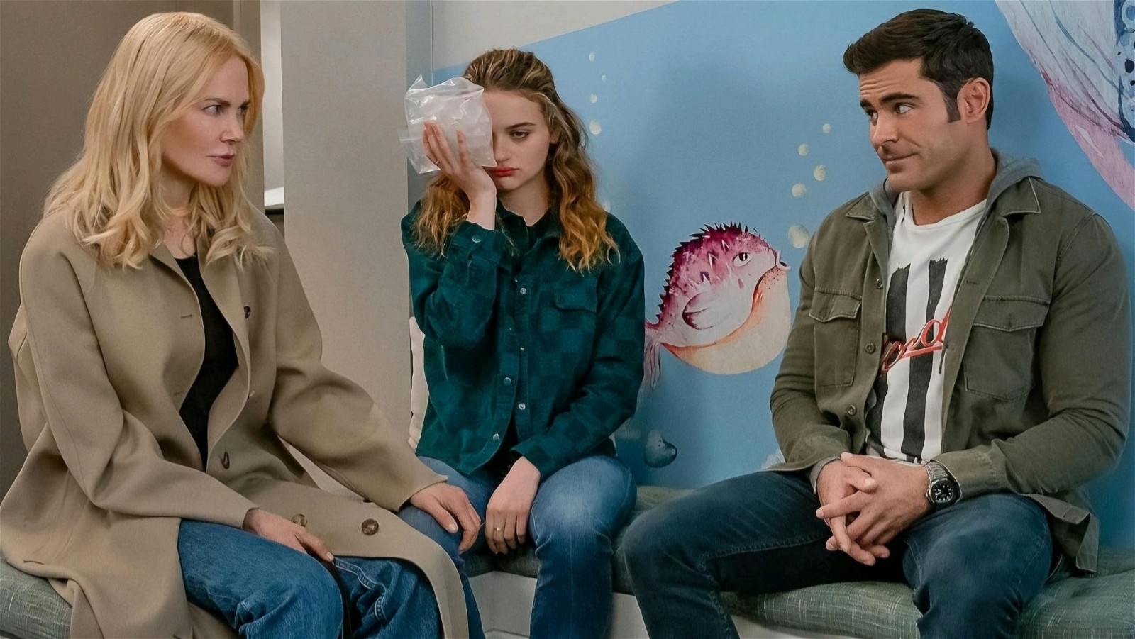 Zac Efron, Joey King, and Nicole Kidman in A Family Affair (2024) | Image via Netflix