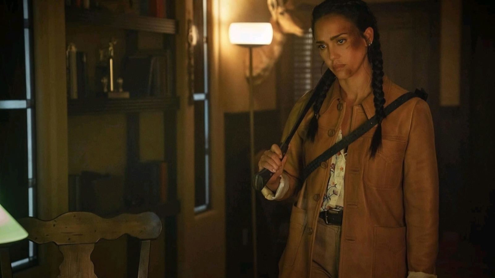 Jessica Alba in The Trigger Warning (2024) | Image via Netflix