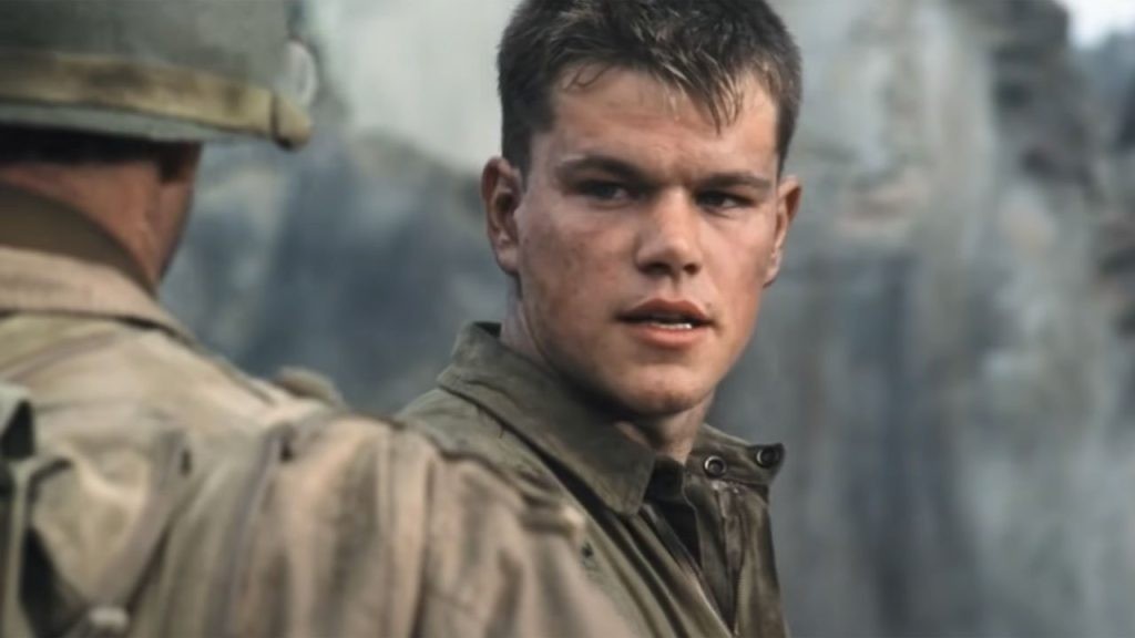 Matt Damon in a still from Saving Private Ryan
