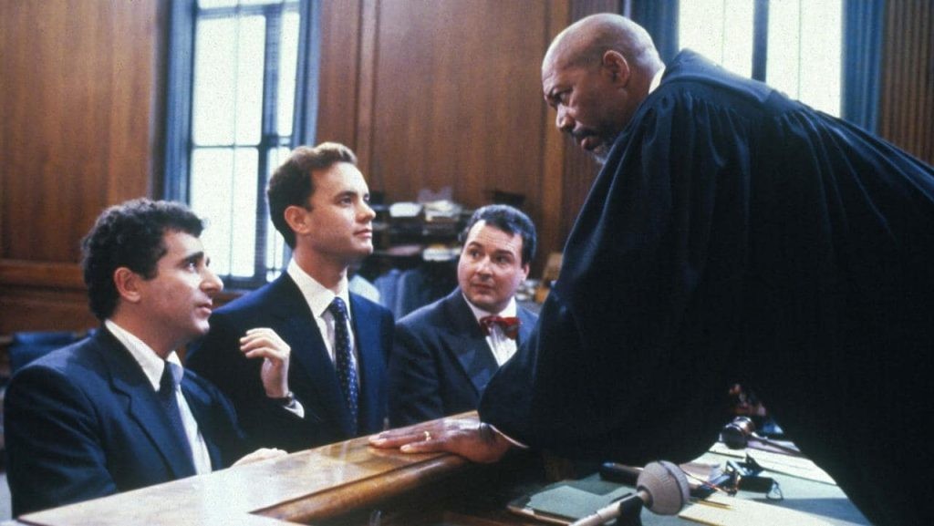 Freeman as Judge Leonard White in the film.  |  Credit: Warner Bros. Pictures.