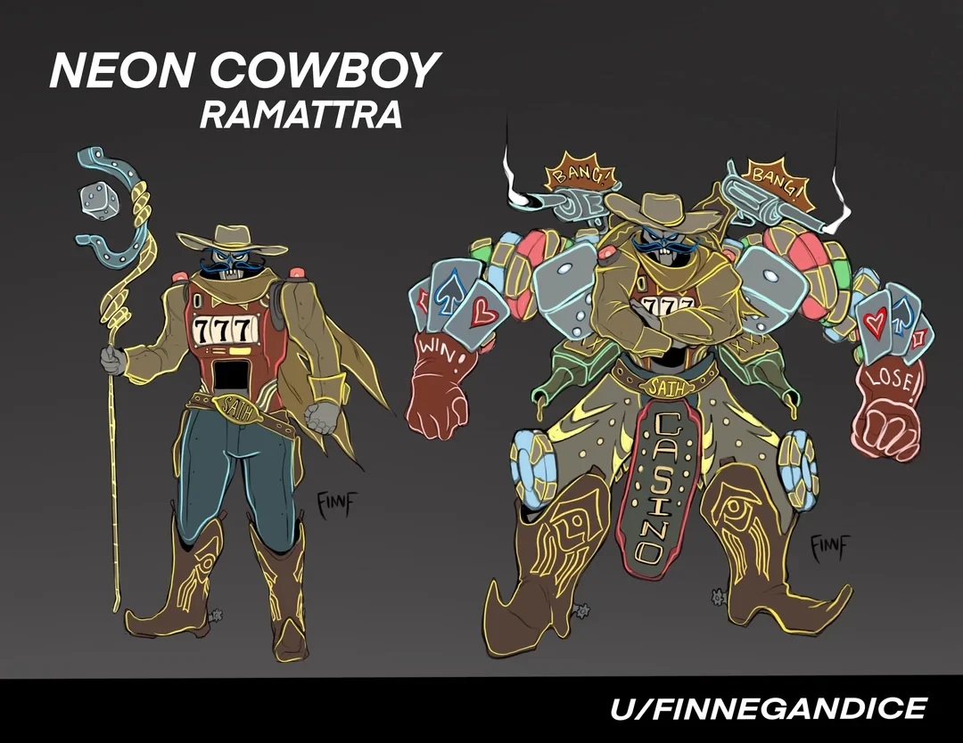 Ramattra is reimagined as a cowboy in the lastest design by FinneganDice