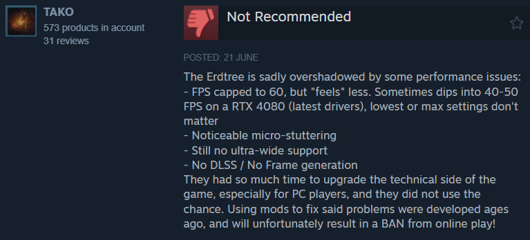 This review highlighted the technical issues in the DLC (via Steam)