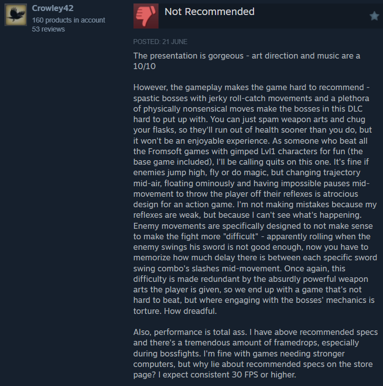 A review for Elden Ring: Shadow of the Erdtree (via Steam)