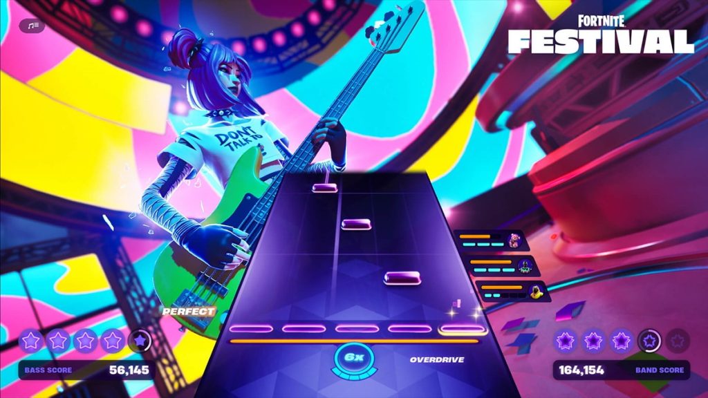 Le gameplay à la Rock Band du Fortnite Festival.