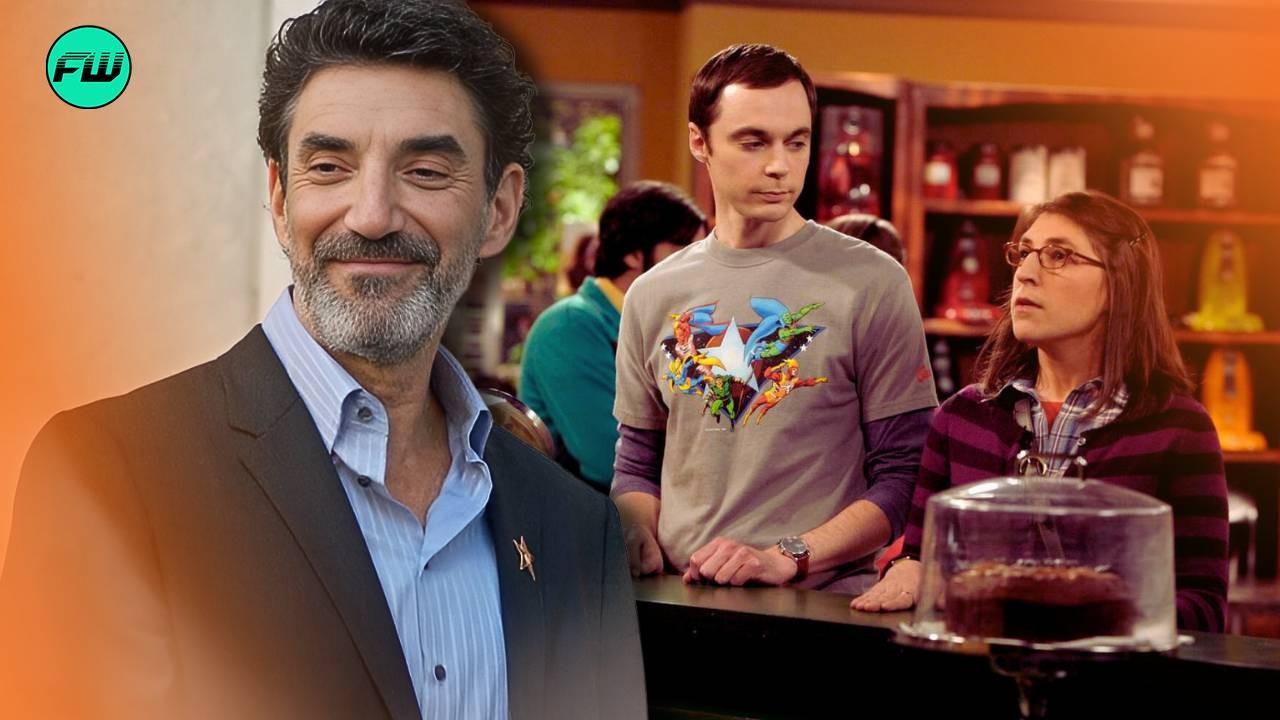 Chuck Lorre with Amy and Sheldon The Big Bang Theory