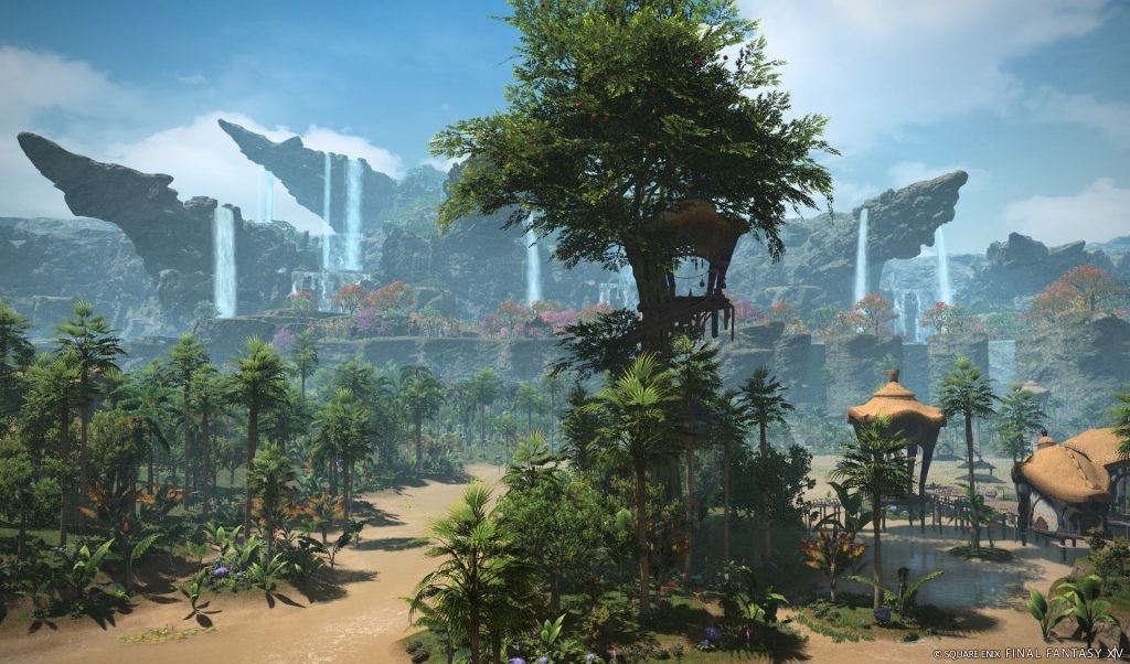 An in-game screenshot of one of the new areas from Dawntrail.