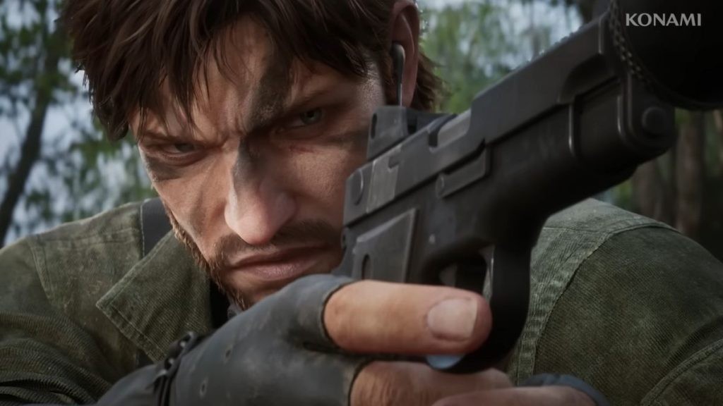 Snake looking down the scope of his gun.