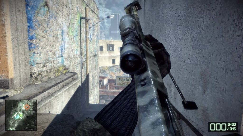 Player using M95 during Zero Dark Thirty in Battlefield: Bad Company 2.