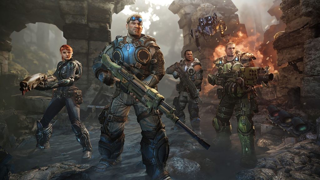 A still showing the squad from Gears of War: Judgement.