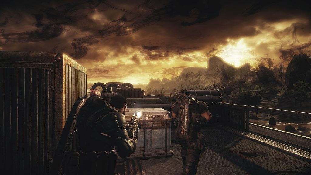 A still from Gears of War: Ultimate Edition, showcasing a gameplay section from the campaign.