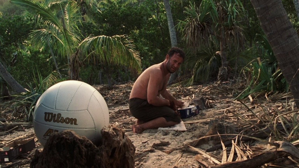 Tom Hanks fins his only companion Wilson in Cast Away