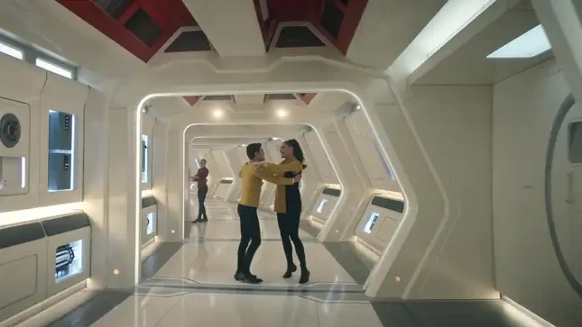 Dancing in the hallway of the Enterprise
