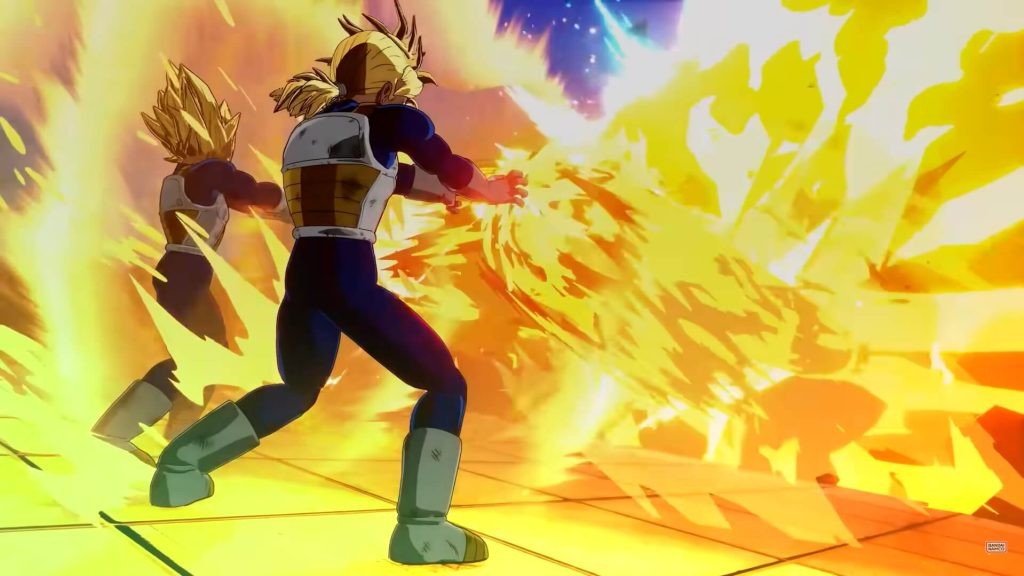 Vegeta and Trunks in an Energy Clash against Perfect Cell in Dragon Ball: Sparking Zero.