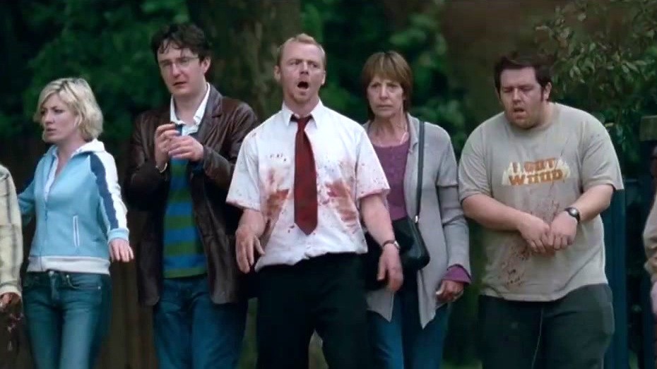 Simon Pegg in a still from Shaun of the Dead
