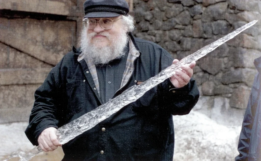 George R.R. Martin on the sets of Game of Thrones 