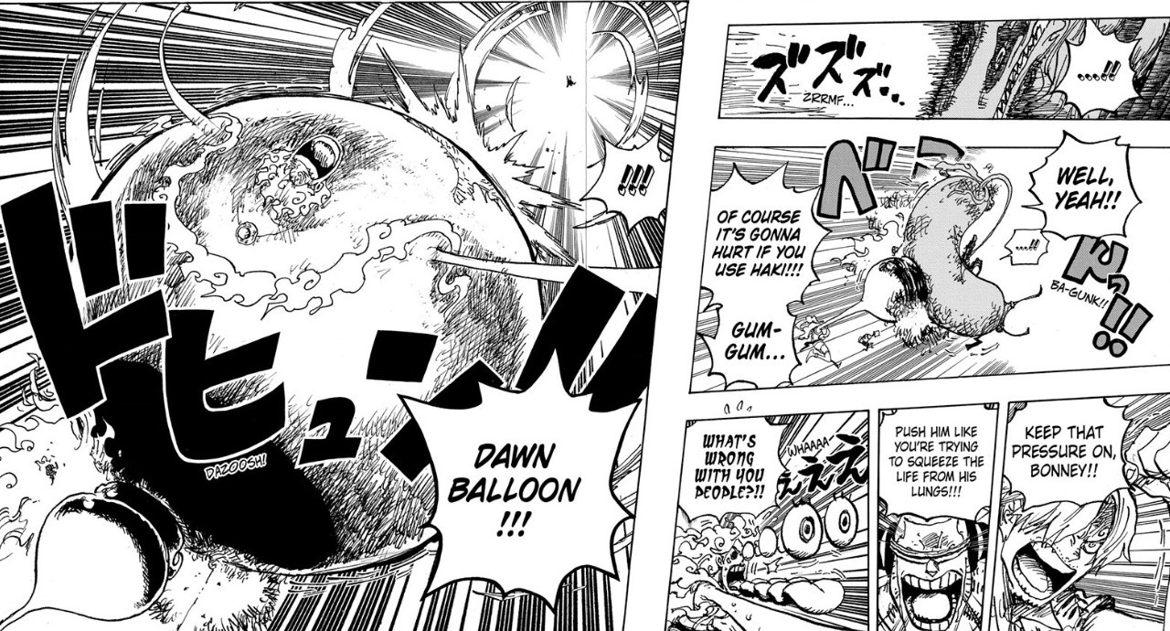 Luffy Feeling the Impact of the Combined Attack | Viz Media