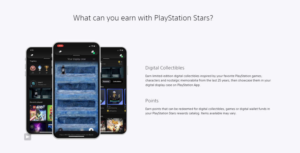 With PlayStation Stars, fans can get digital collectibles, free games, and PS Store credit (Image via Sony)