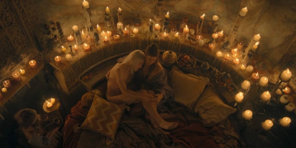 Aemond Targaryen in the brothel scene in House of the Dragon Season 2 Episode 2 Credit HBO