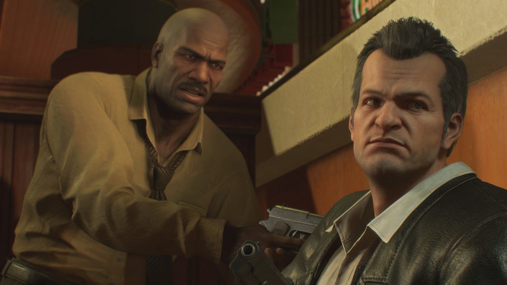 Dead Rising Deluxe Remaster protagonist , Frank West, and tritagonist Brad Garrisson.  Screenshot from the game's announcement traile. 