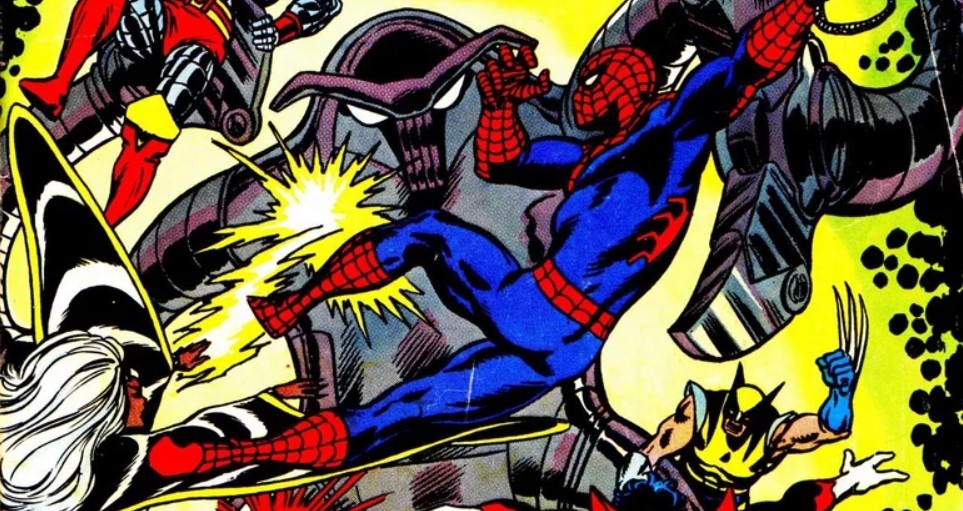 Spider-Man encountered Wolverine while assisting the X-Men.
