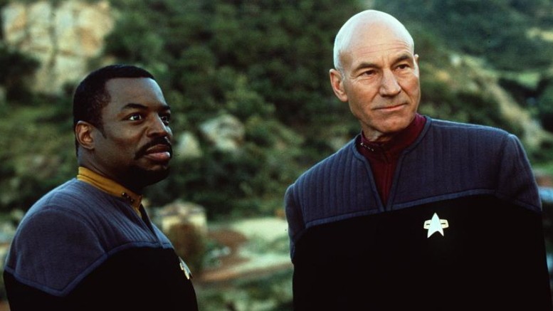 LeVar Burton and Patrick Stewart in Star Trek: The Next Generation