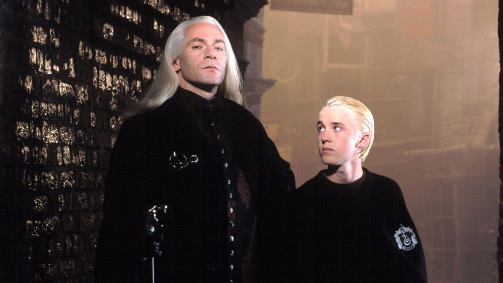 Jason Isaacs and Tom Felton in Harry Potter and the Chamber of Secrets | Warner Bros Pictures