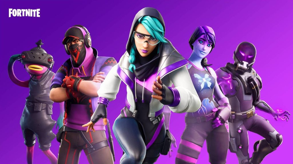 Personnages de Fortnite présentés dans le cadre de Fortnite Competitive.