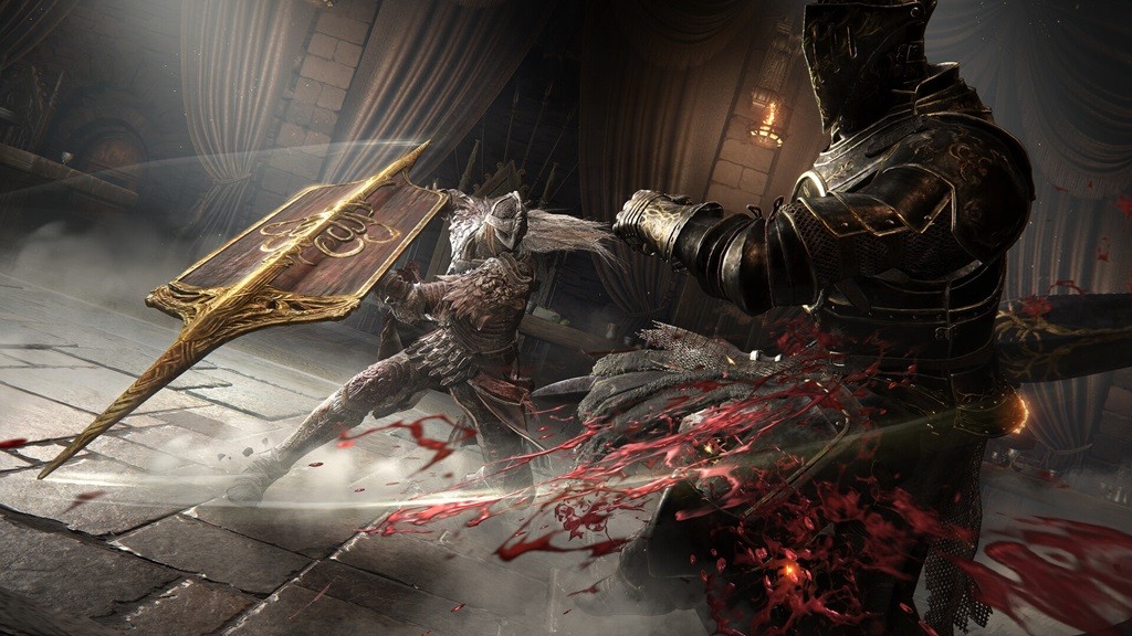 Image of two characters fighting in Elden Ring. 
