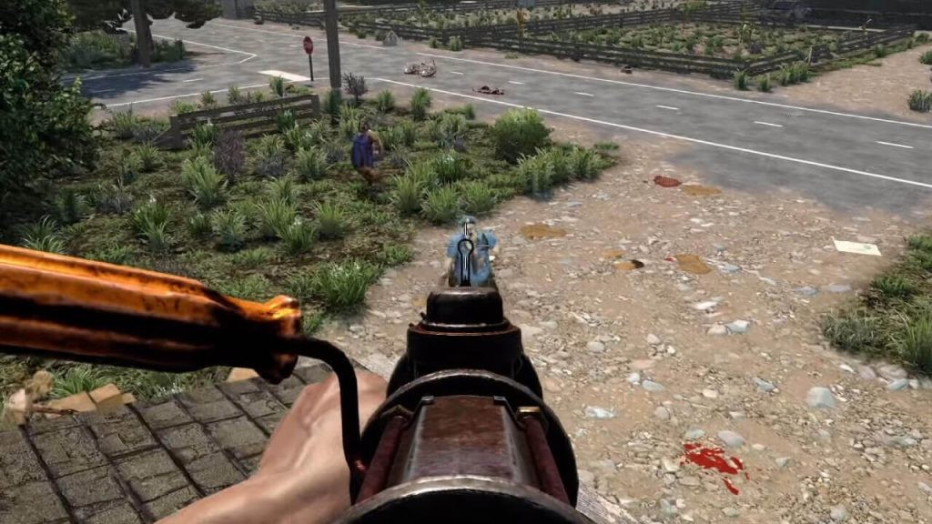 the image shows an players shooting an enemies in 7 Days to Die. 