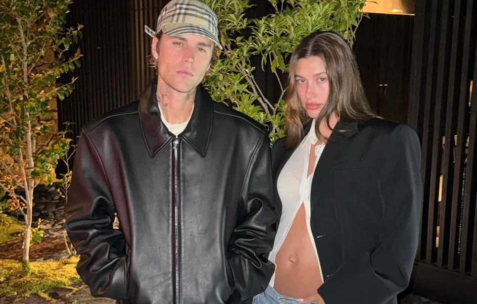 Justin Bieber with his wife, Hailey Bieber 