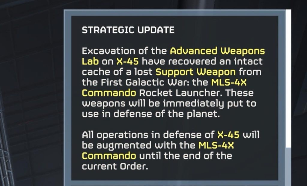 The new Stratagems in Helldivers 2 can be used on X-45.
