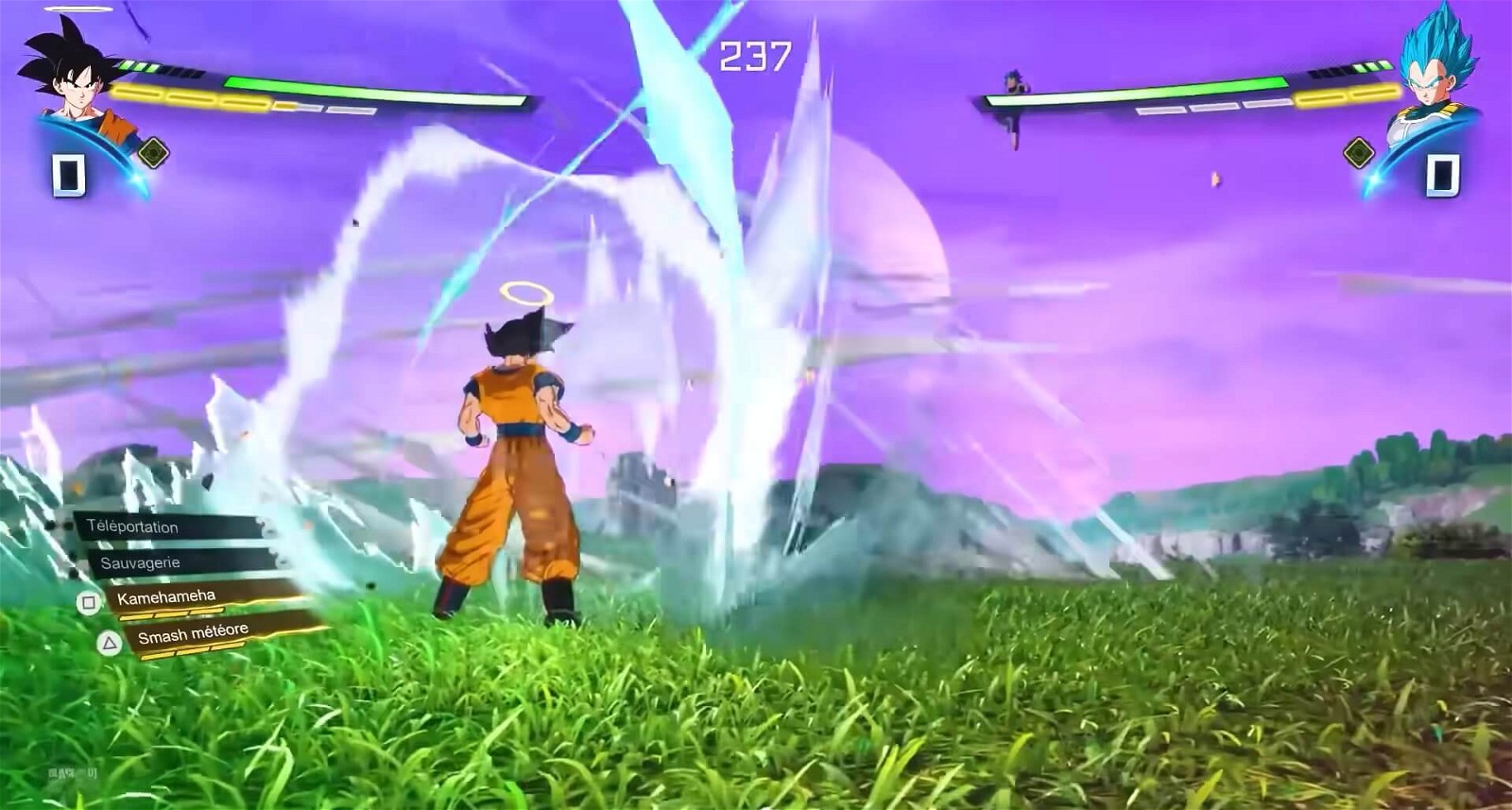 Goku charging his Ki on the ground in Dragon Ball: Sparking Zero. Credits: BLACK DJ on YouTube