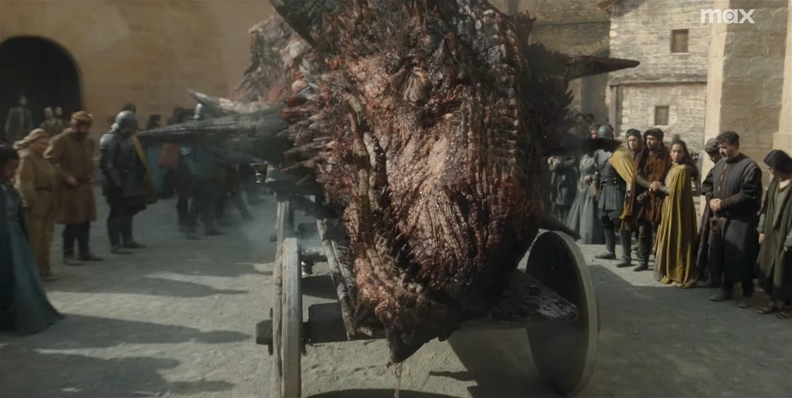 Meleys' head being paraded around King's Landing 