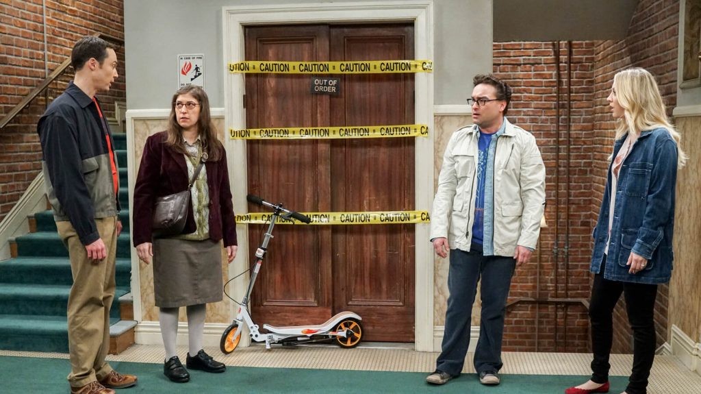The broken elevator was an important element in The Big Bang Theory