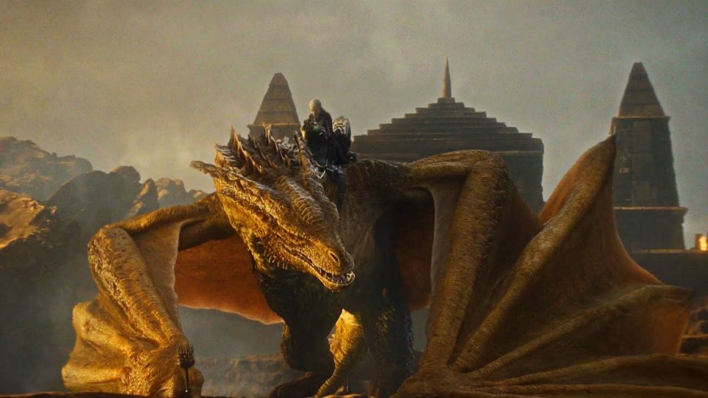 Rhaenyra riding Syrax House of the Dragon