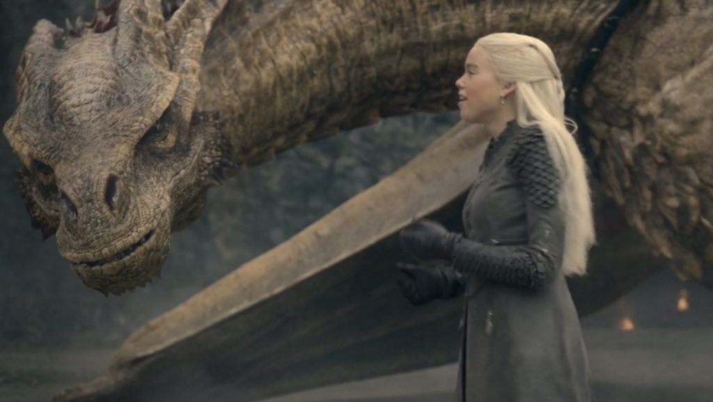 Rhaenyra Targaryen along with a dragon in House of the Dragon