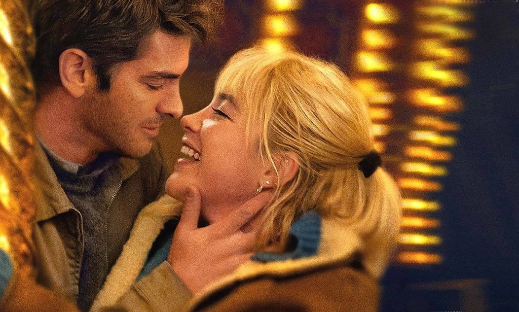 Andrew Garfield and Florence Pugh in We Live in Time. | Credit: A24.