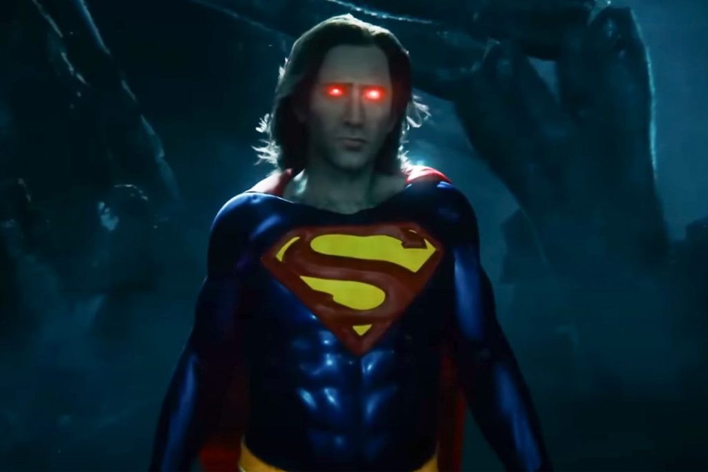 Nicolas Cage as a CGI Superman in The Flash
