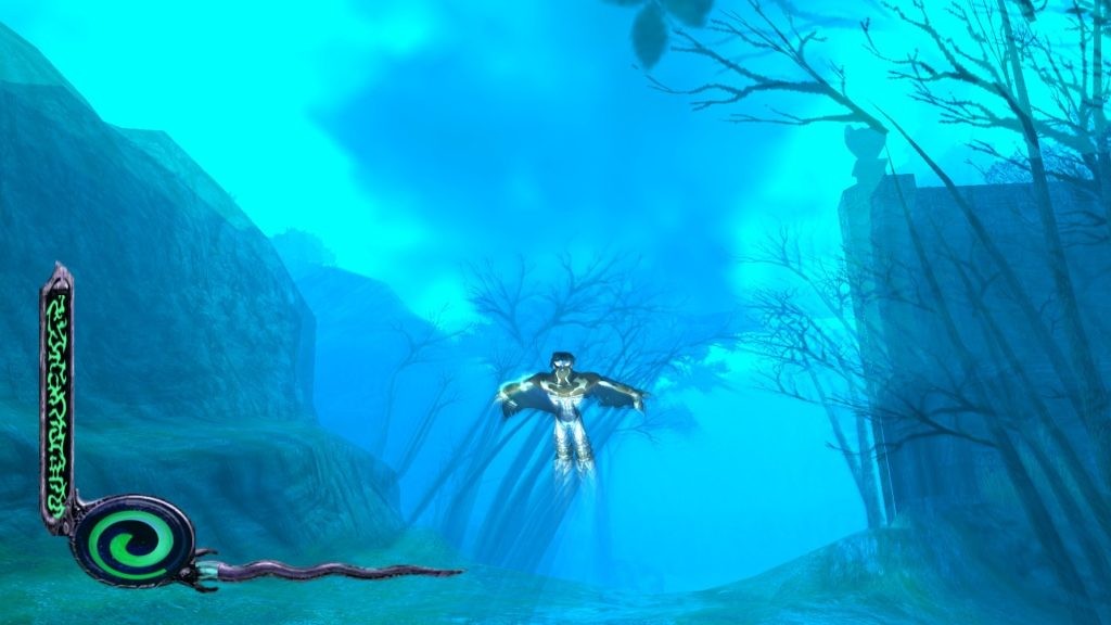 Raziel flies in the spectral realm in Legacy of Kain: Soul Reaver