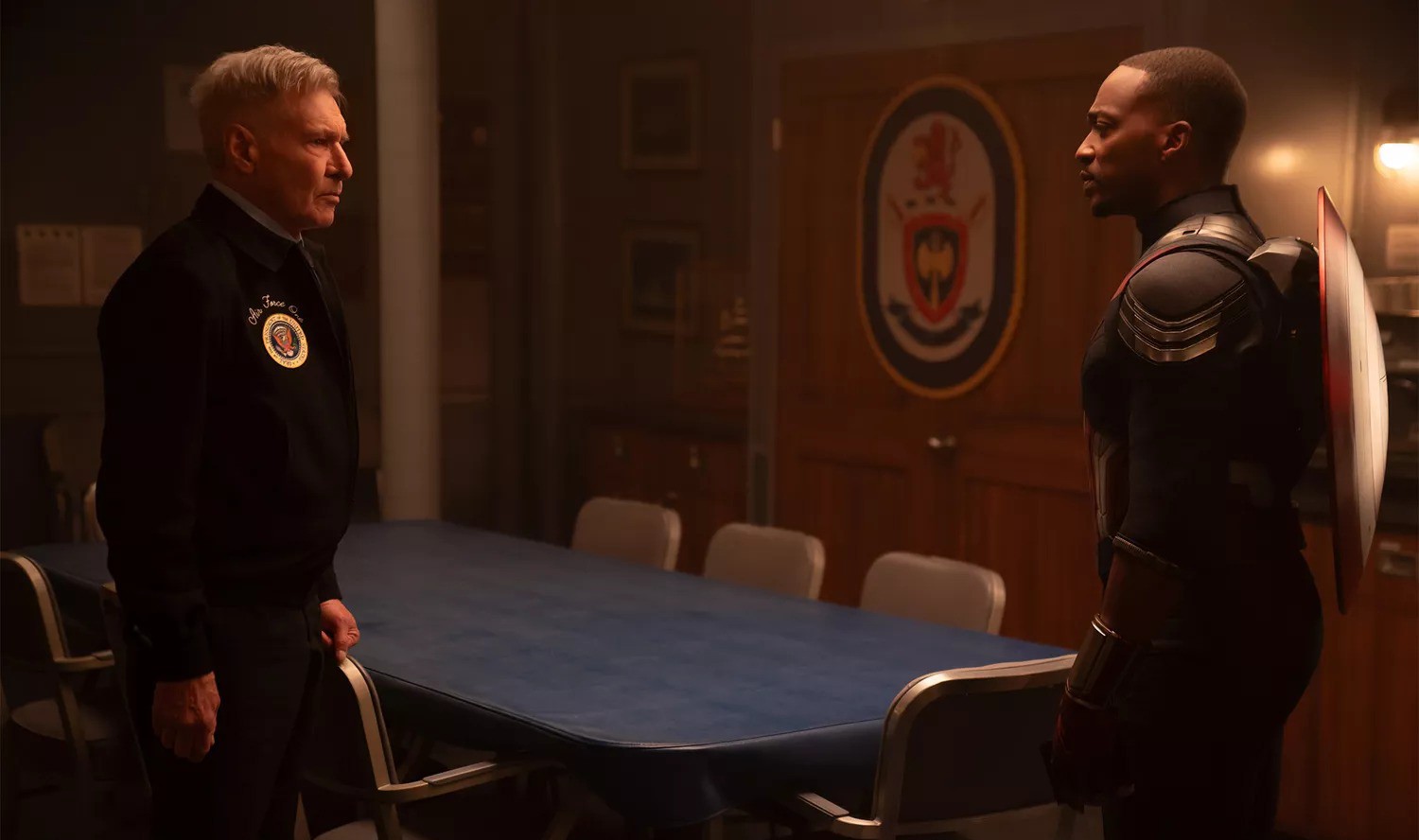 Harrison Ford and Anthony Mackie in a still from Captain America: Brave New World | Marvel Studios