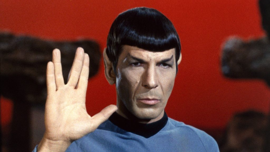Leonard Nimoy plays Spock in the original Star Trek series