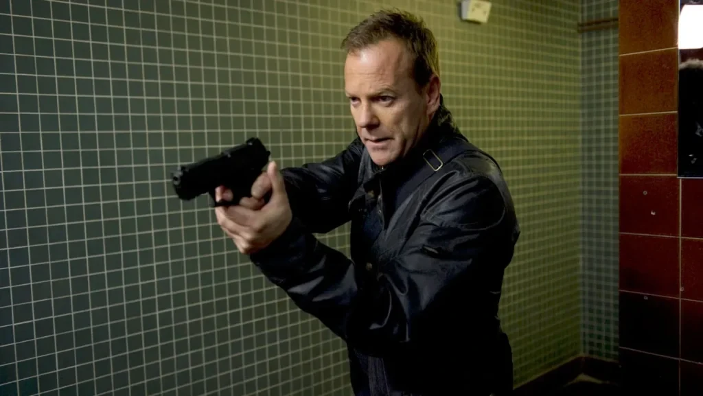 Kiefer Sutherland in a still from 24: Live Another Day