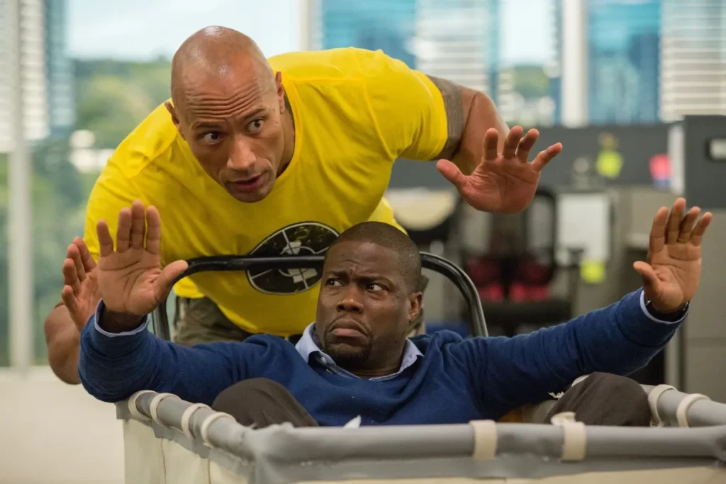 Dwayne Johnson and Kevin Hart in a still from Central Intelligence | Warner Bros. Pictures