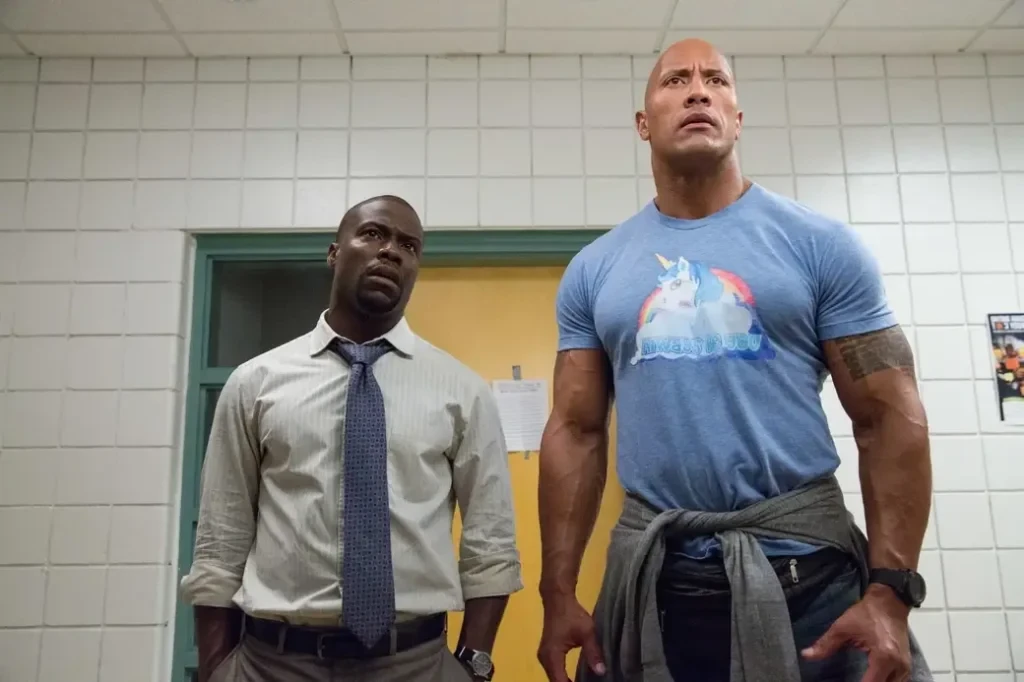 Dwayne Johnson and Kevin Hart in a still from Central Intelligence | Warner Bros. Pictures