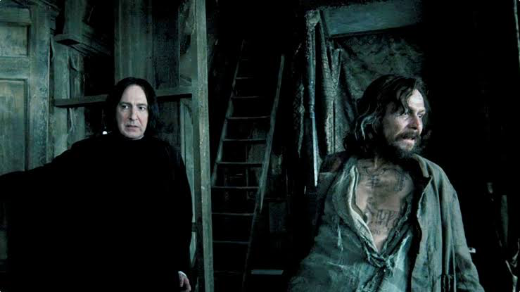 Alan Rickman and Gary Oldman in Harry Potter and the Prisoner of Azkaban