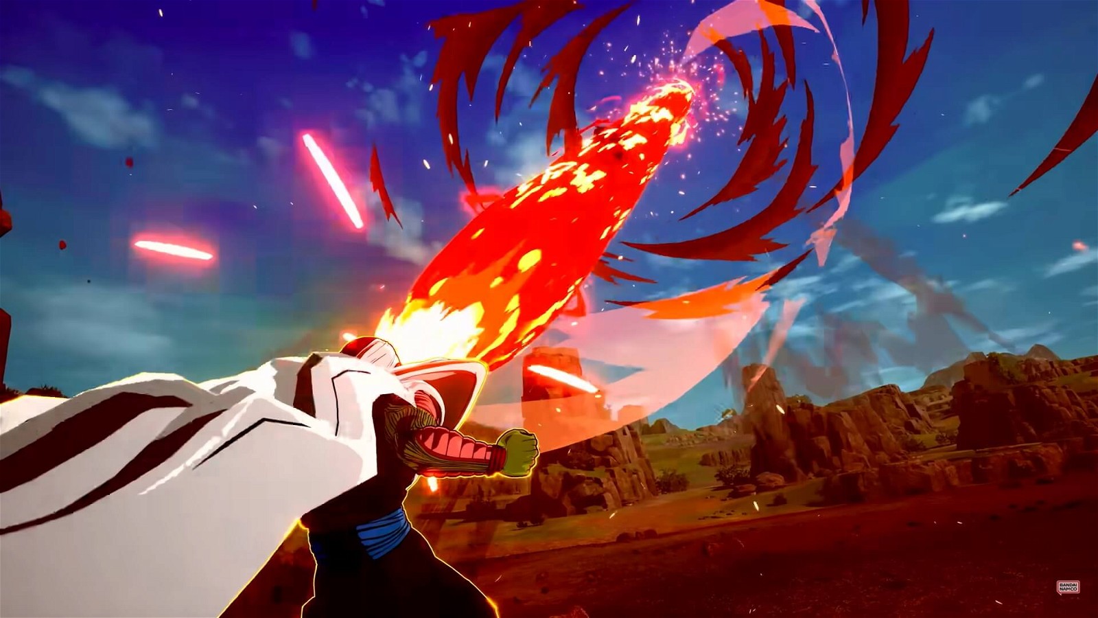 Piccolo using the Mouth Energy Wave on Gohan in Dragon Ball: Sparking Zero. Credits: Bandai Namco
