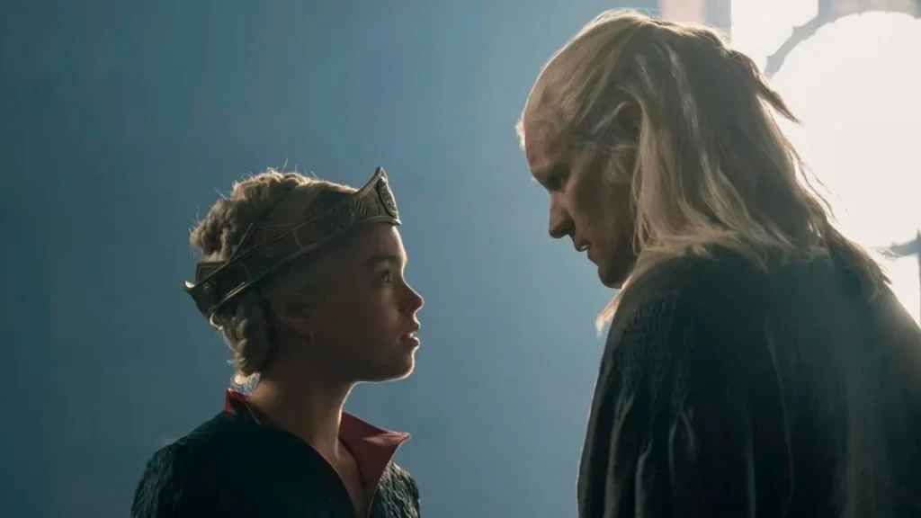 Rhaenyra and Daemon Targaryen in a vision at Harrenhal